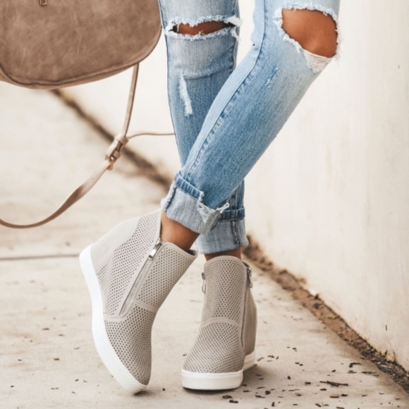 Light Grey Wedge Sneaker - Picture 2 of 3
